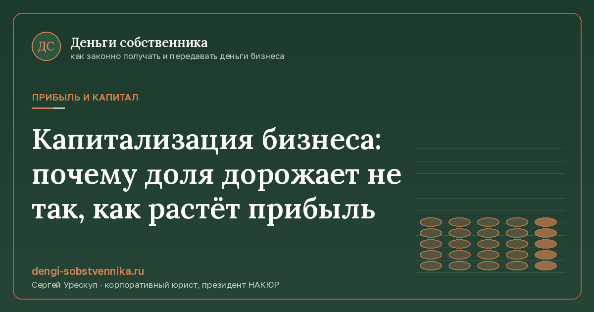 Капитализация бизнеса: почему доля дорожает не так, как растёт прибыль - иллюстрация к материалу раздела «Прибыль и капитал»